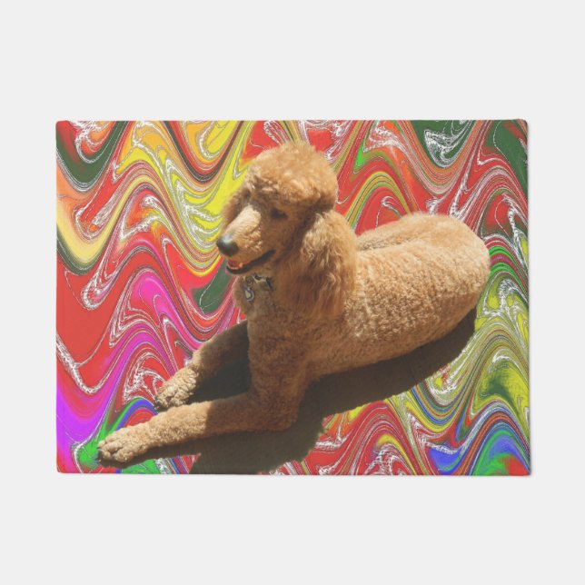 DOORMAT, RED POODLE DOORMAT (Front)