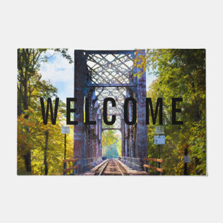 Doormat "Welcome" with Rail Bridge