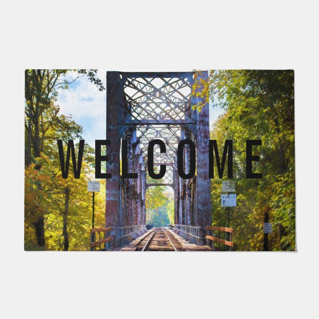 Doormat "Welcome" with Rail Bridge (Front)