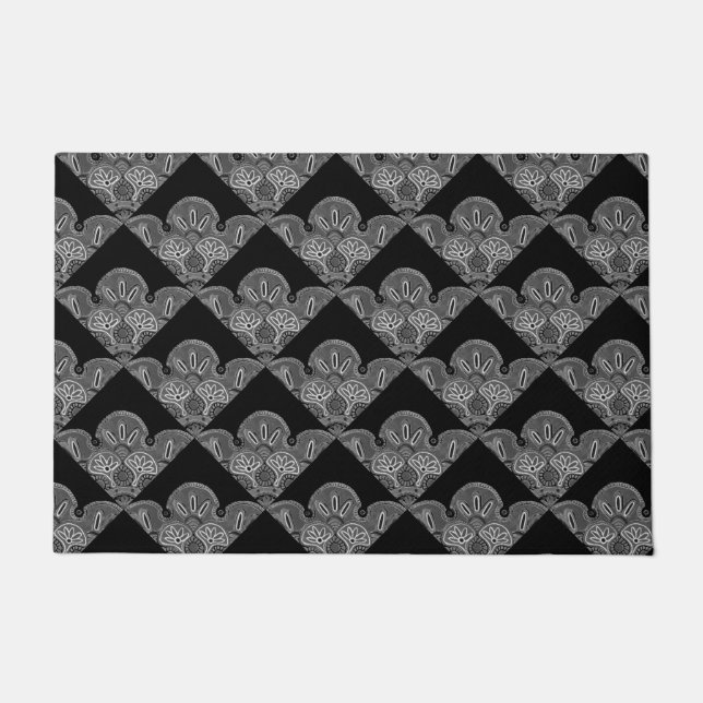 Doormat with black and grey Tile Design (Front)