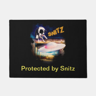 doormat with Snitz from Bob's Saucer Repair