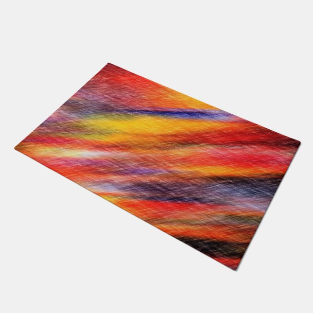 Doormat with Sunset Colours Abstract Colourful (Angled)