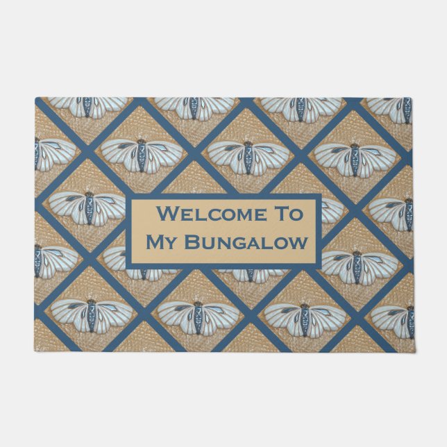 Doormat with white Moth tiles (Front)