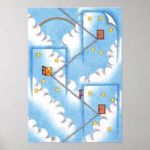 Doors and stairs in the air. poster