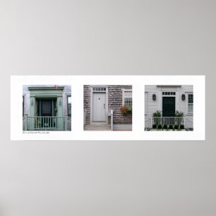 Doors of Nantucket, Massachusetts Triptych Poster