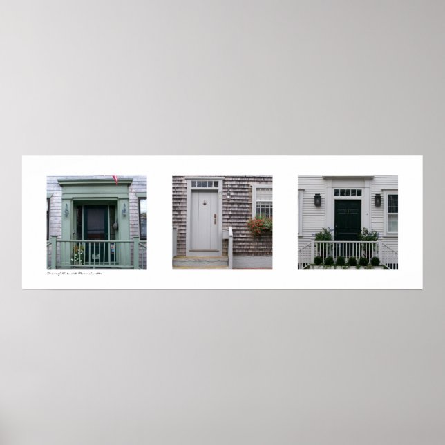Doors of Nantucket, Massachusetts Triptych Poster (Front)