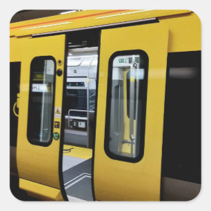 Doors opening square sticker