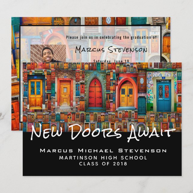 Doors Quote Photo High School Graduation Party Invitation (Front/Back)