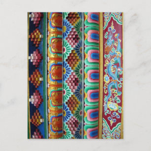 Doorway of Tibetan Monastery Colourful Deorative Postcard