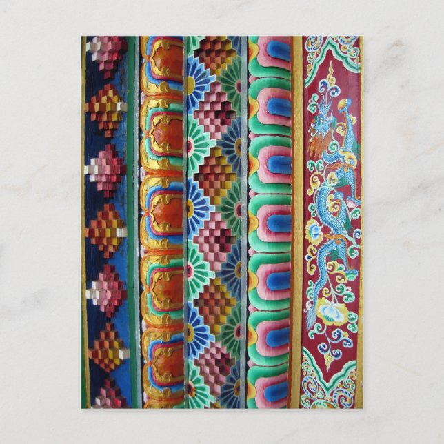 Doorway of Tibetan Monastery Colourful Deorative Postcard (Front)