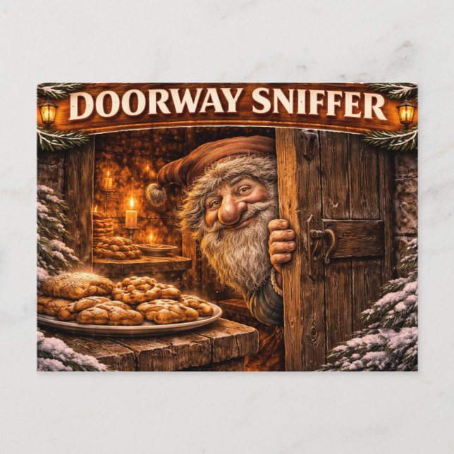 Doorway Sniffer Icelandic Yule Lad Postcard (Front)