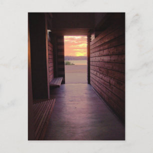 doorway sunset postcard