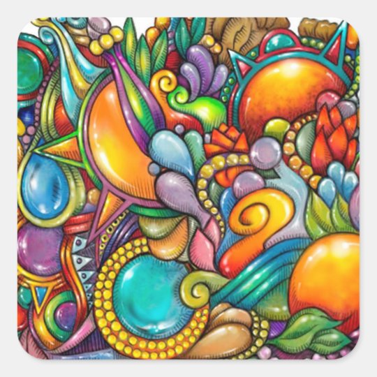 Doozied Doodle Square Sticker