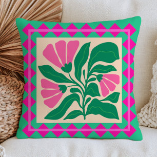Dopamine Aesthetic Matisse Inspired Vibrant Floral Cushion
