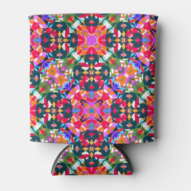 Dopamine Decor Boost Positivity Pattern Colourful Can Cooler (Front)