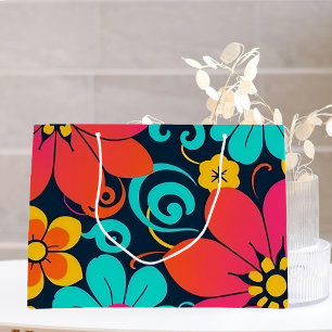 Dopamine Decor – Bright Funky Flowers-Retro Large Gift Bag