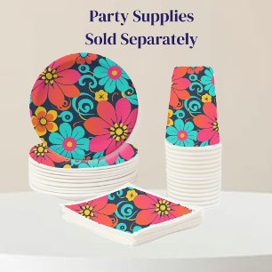 Dopamine Decor– Bright Funky Flowers-Retro Napkin