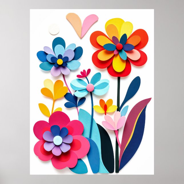 Dopamine Decor Colourful Paper Cut Flowers (Front)