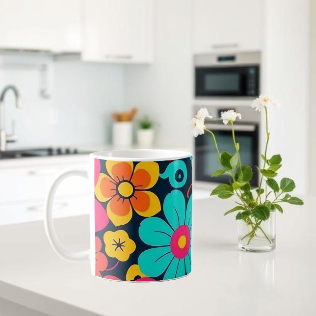 Dopamine Decor Mug – Bright Funky Flowers-Retro (Dopamine Decor Mug – Bright Funky Flowers-Retro)