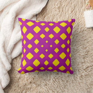 Dopamine Decor Yellow Purple Abstract Pattern Cushion