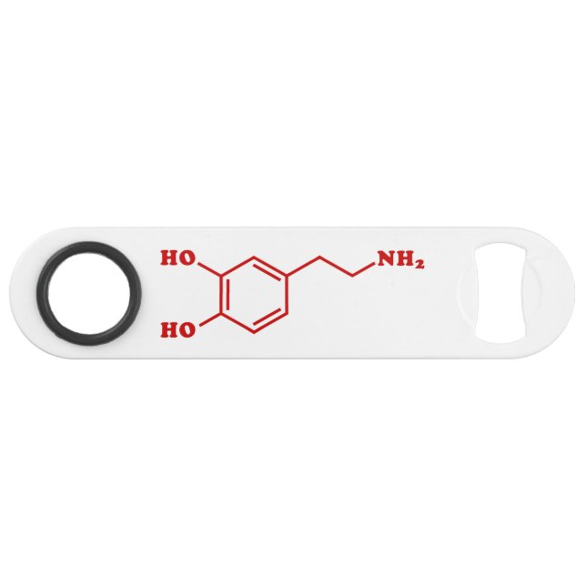 Dopamine Molecular Chemical Formula (Front (Horizontal))