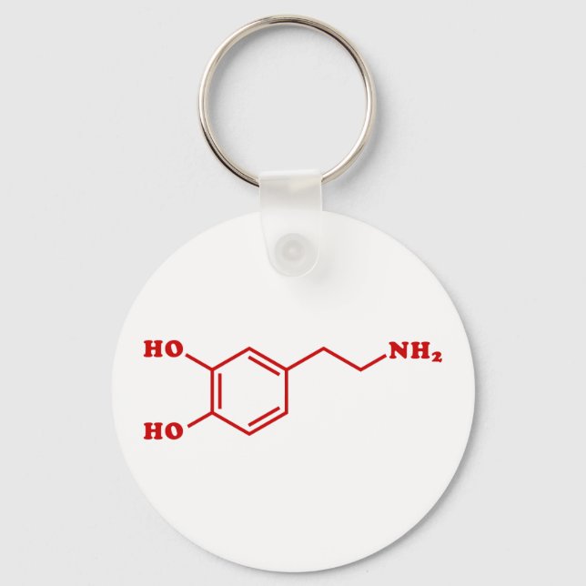 Dopamine Molecular Chemical Formula Key Ring (Front)