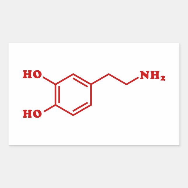 Dopamine Molecular Chemical Formula Rectangular Sticker (Front)