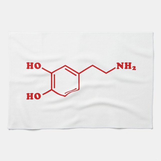 Dopamine Molecular Chemical Formula Tea Towel (Horizontal)
