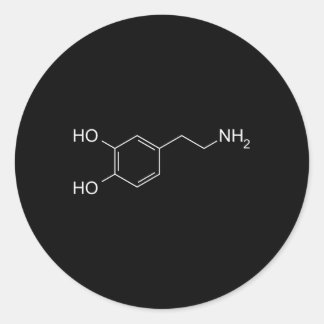 Dopamine Molecule Chemical Symbol Classic Round Sticker