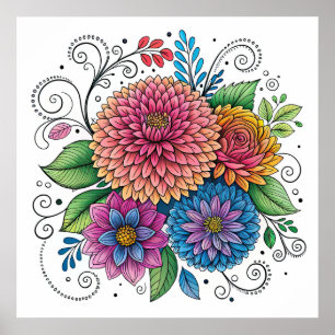 Dopamine Radiant Flower 2 Poster