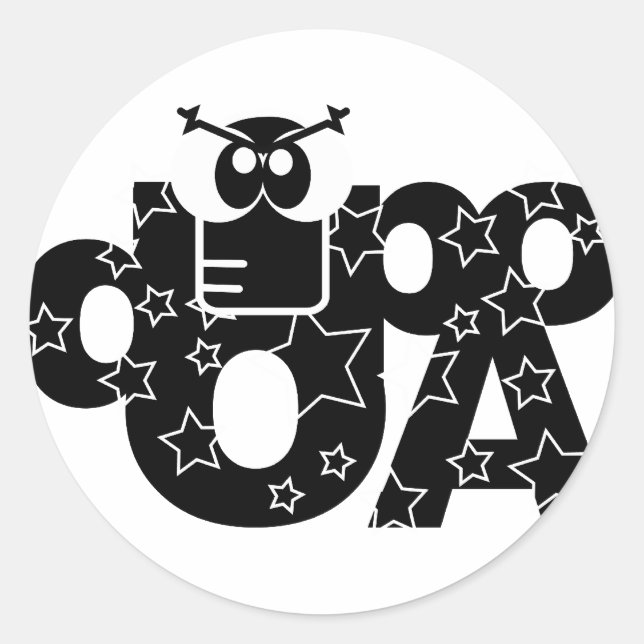 Dopao Black Star Classic Round Sticker (Front)
