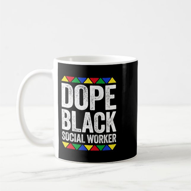 Dope Black Social Worker LCSW African American Soc Coffee Mug (Left)