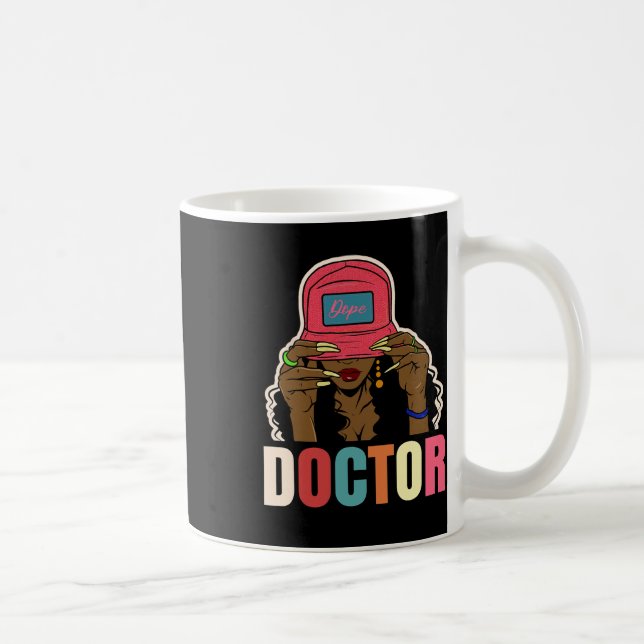Dope Doctor Black Afro Black History Ladies  Coffee Mug (Right)