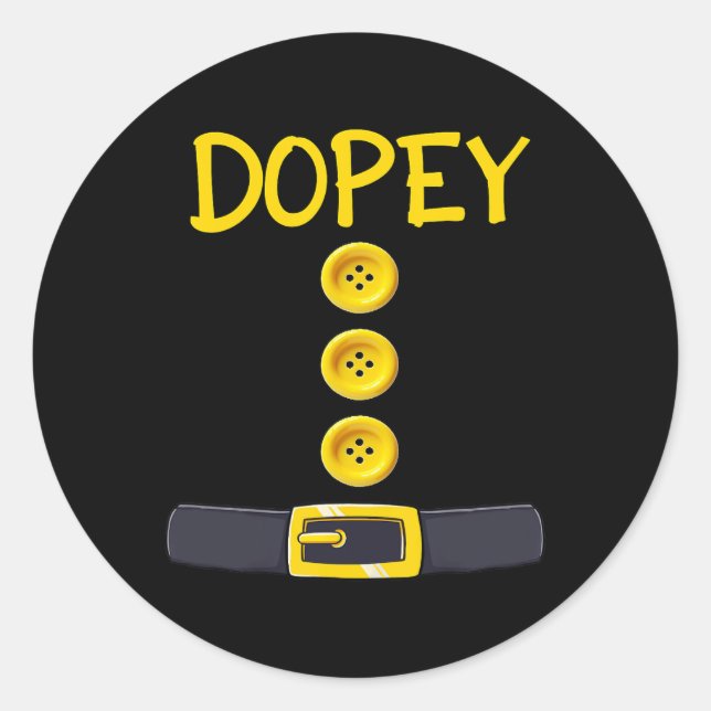 Dopey Dwarf Halloween Costume Colour Matching Dope Classic Round Sticker (Front)