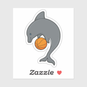 Dophin as Basketball player with Basketball