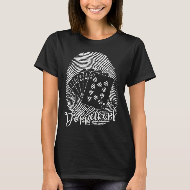 Doppelkopf Fingerprint D N A Card Game T-Shirt (Front)