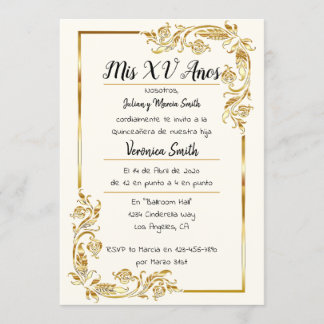 Dorado Quinceañera Invitation