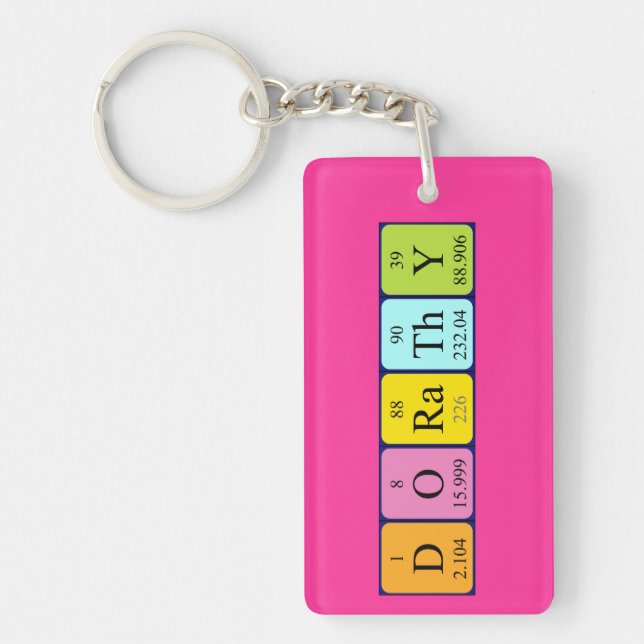 Dorathy periodic table name keyring (Front)