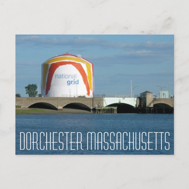 Dorchester Massachusetts "Boston Gas Tank" Postcard (Front)