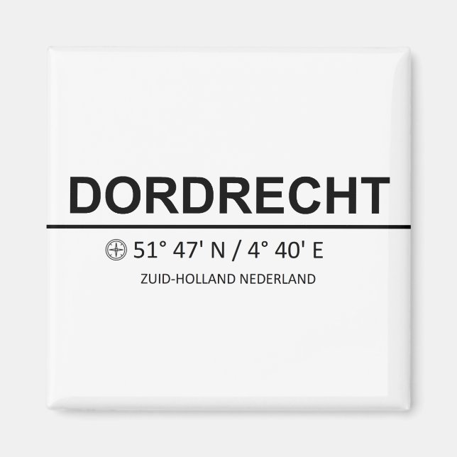 Dordrecht Coordinaten - Dordrecht Coordinates Magnet (Front)