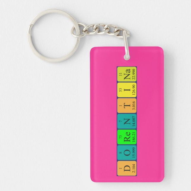 Dorentina periodic table name keyring (Front)