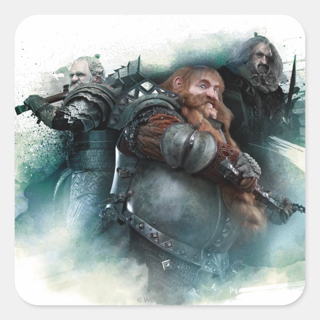 Dori, Bombur, & Oin Graphic Square Sticker (Front)