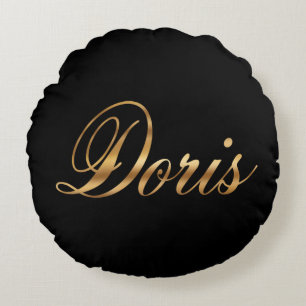 Doris gold Design Lettering Kissen rund Round Cushion