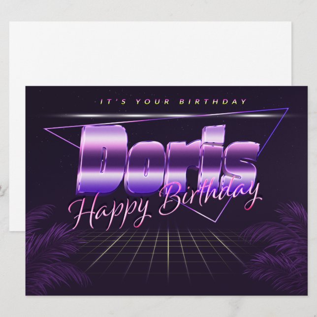 Doris Name First Name pura retro card Birthday (Front/Back)