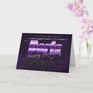 Doris Name Vorname lila retro Karte Geburtstag Card