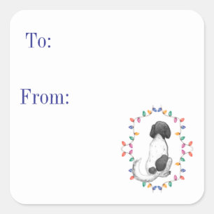 Doris the Dog Holiday Gift Sticker