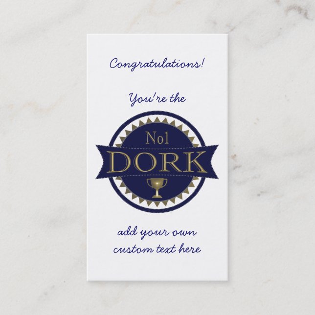 Dork Award Custom Business Cards (Front)