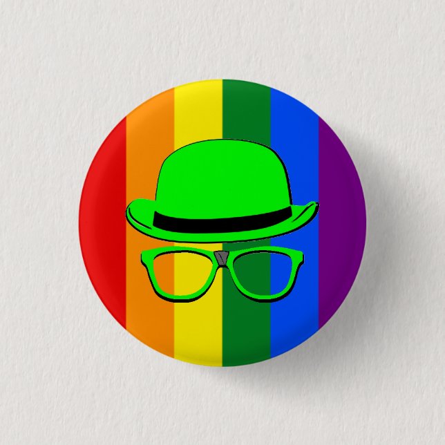 Dork Night Gay Pride Button (Front)