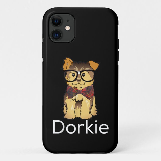 Dorkie Funny Dorky Yorkie Dog Case-Mate iPhone Case (Back)