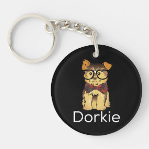 Dorkie Funny Dorky Yorkie Dog Key Ring